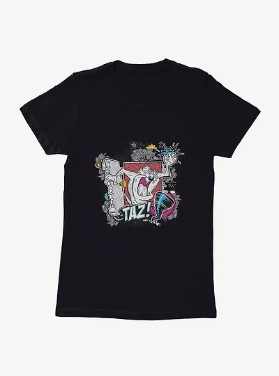 Looney Tunes Taz Tornado Doodle Womens T-Shirt