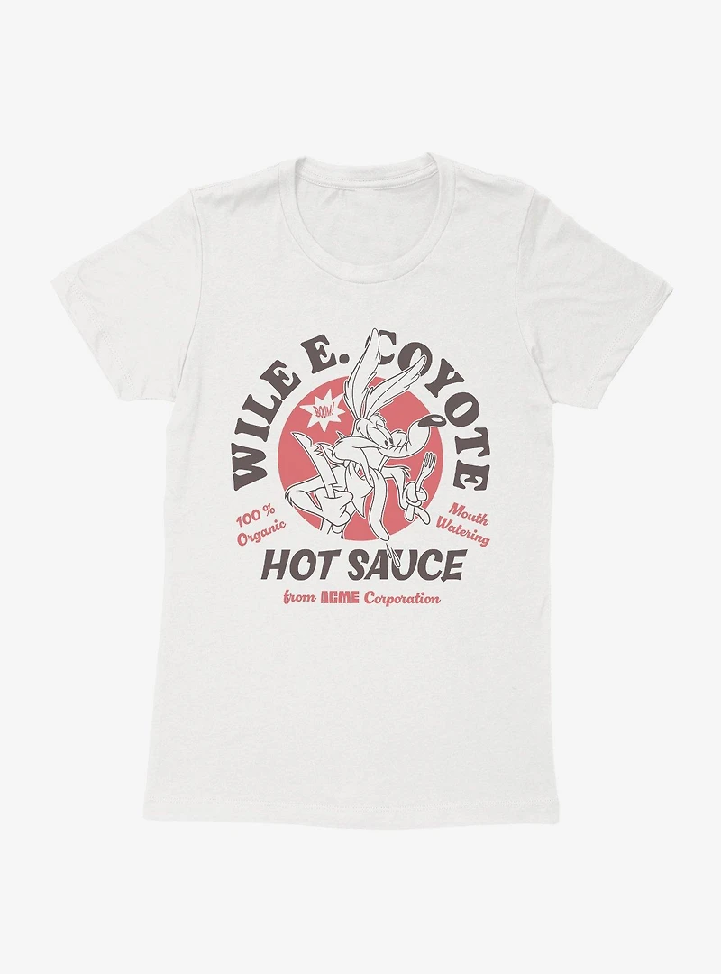 Looney Tunes Wile E. Coyote Hot Sauce Womens T-Shirt