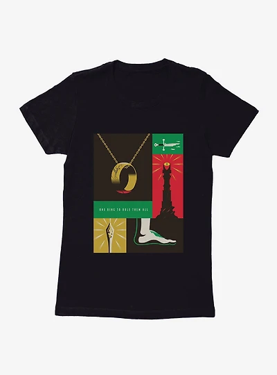 The Lord Of Rings One Ring Color Block Womens T-Shirt