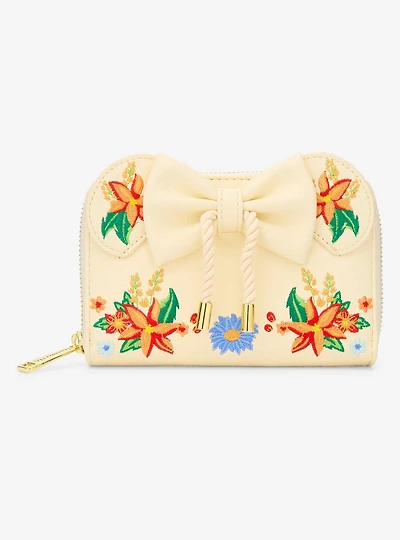 Loungefly Disney Minnie Mouse Orange Floral Ears Small Zip Wallet - BoxLunch Exclusive