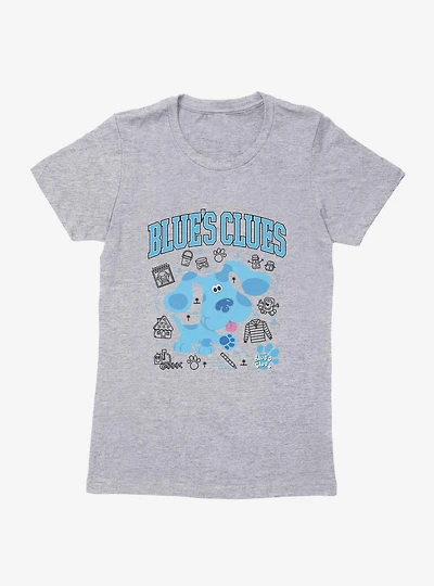 Blue's Clues Collegiate Font Icons Womens T-Shirt