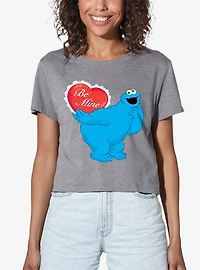 Sesame Street Be Mine With Cookie Monster Women's Crop Top T-Shirt