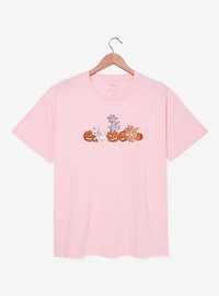 Disney The Aristocats Kittens & Jack-o-Lanterns Embroidered Women's Plus T-Shirt - BoxLunch Exclusive