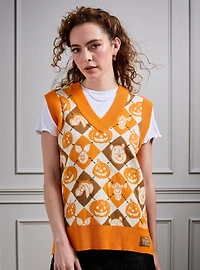 Disney Winnie the Pooh Characters & Pumpkins Argyle Women's Sweater Vest - BoxLunch Exclusive
