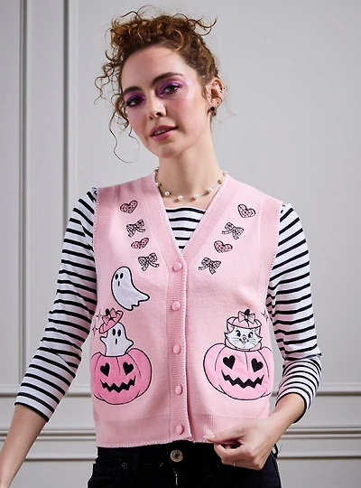 Disney The Aristocats Marie Halloween Pink Women's Vest — BoxLunch Exclusive