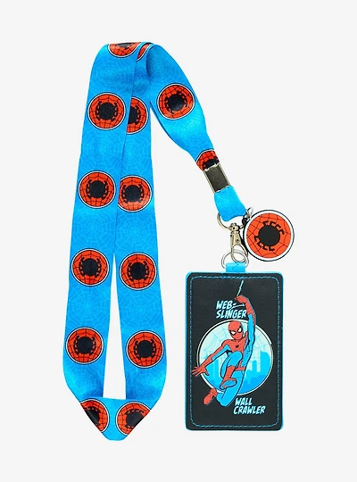 Marvel Spider-Man Logo Allover Print Lanyard - BoxLunch Exclusive