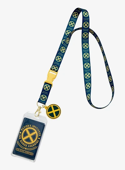 Marvel X-Men Xavier's Institute Logo Allover Print Lanyard - BoxLunch Exclusive