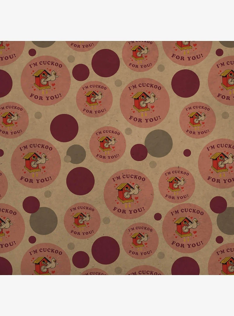I'm Cuckoo For You Crazy Clock Premium Kraft Wrapping Paper