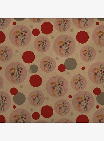 Looney Tunes Bugs and Lola Kiss Dot Premium Kraft Wrapping Paper