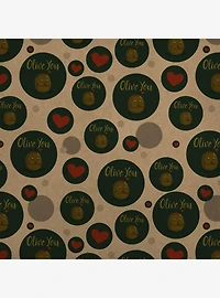 Olive You I Love You Premium Kraft Wrapping Paper