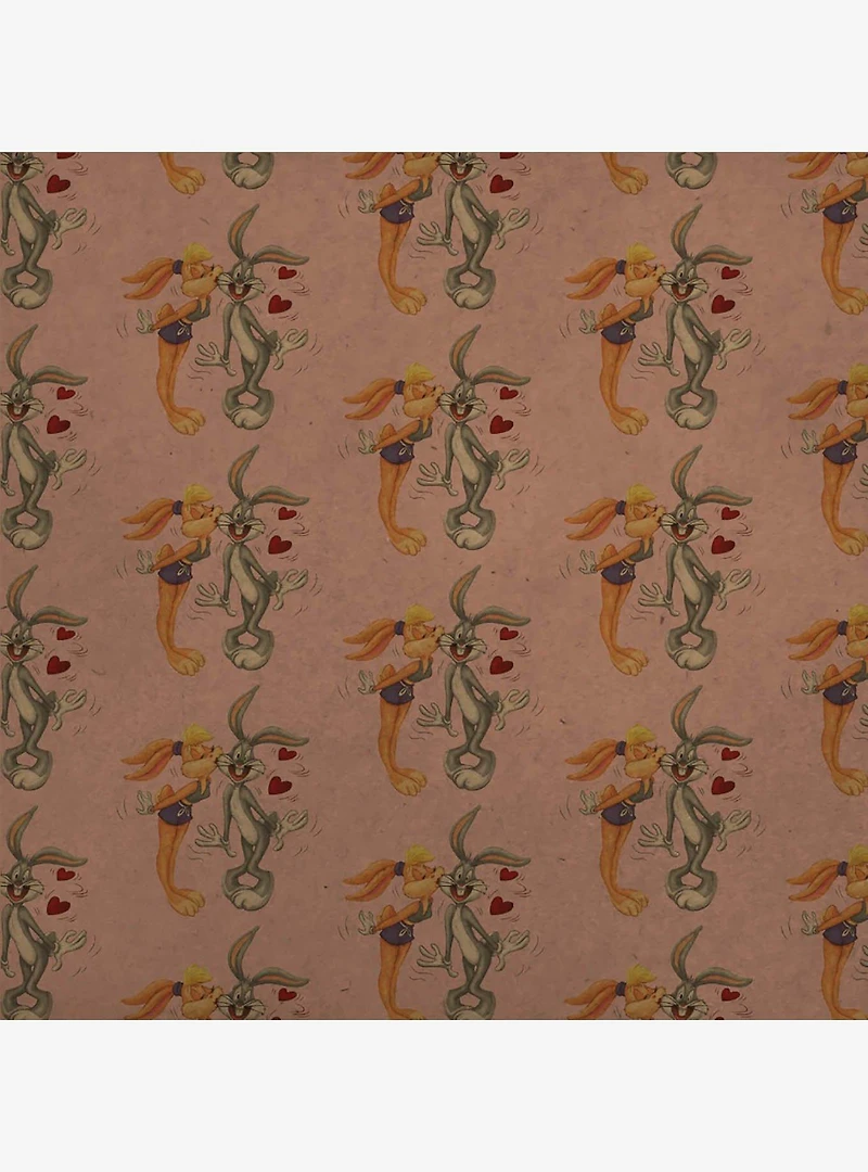 Looney Tunes Bugs and Lola Kiss Premium Kraft Wrapping Paper