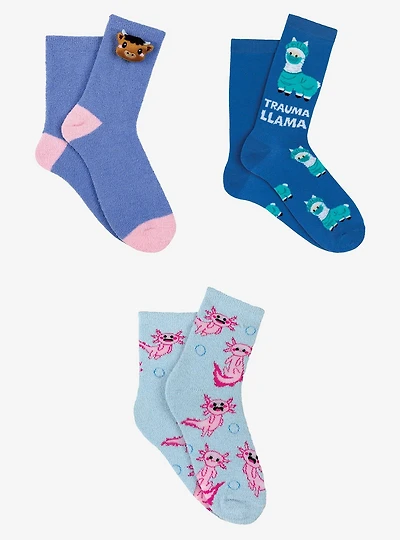 Animal Cozy & Knit 3-Pair Crew Socks