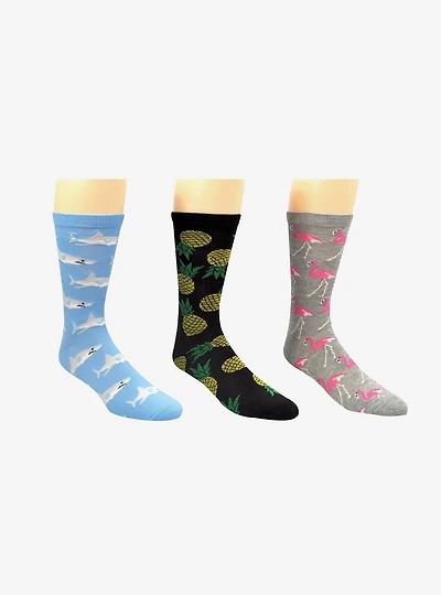 Beach 3-Pair Crew Socks