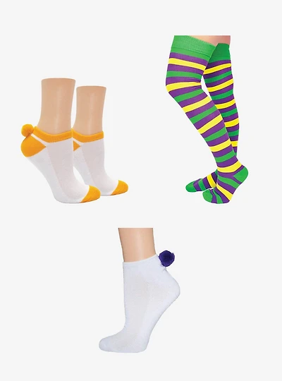 Mardi Gras 3-Pair Socks