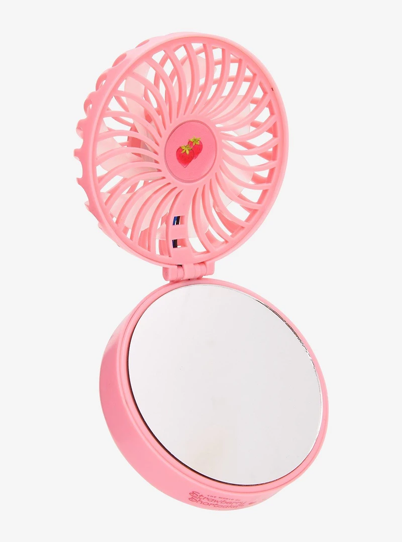 Célavi Strawberry Shortcake Sweetheart Compact Fan with Mirror