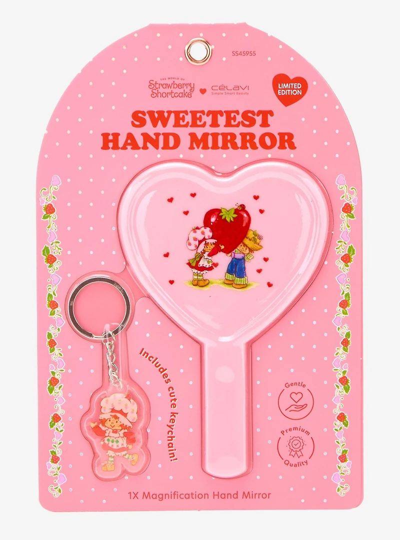 Célavi Strawberry Shortcake Sweetest Hand Mirror with Keychain