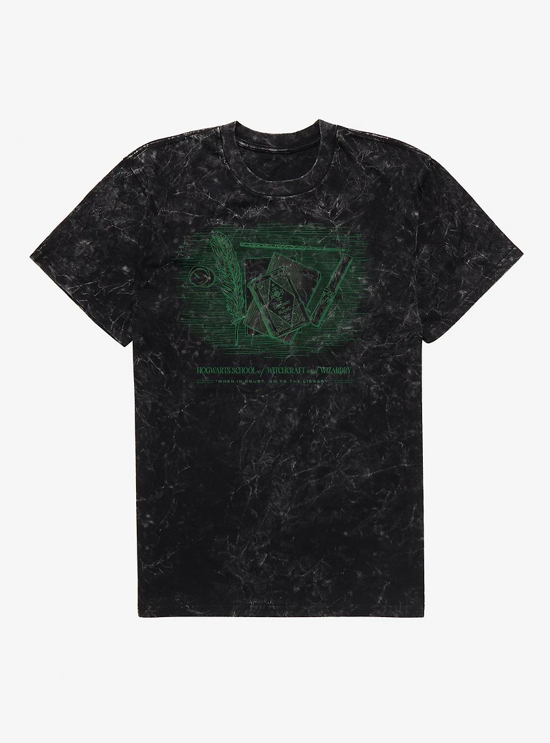 Harry Potter When Doubt Go To The Library Mineral Wash T-Shirt