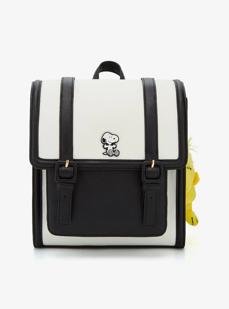 Peanuts Snoopy Black & White Mini Backpack with Woodstock Plush Charm - BoxLunch Exclusive