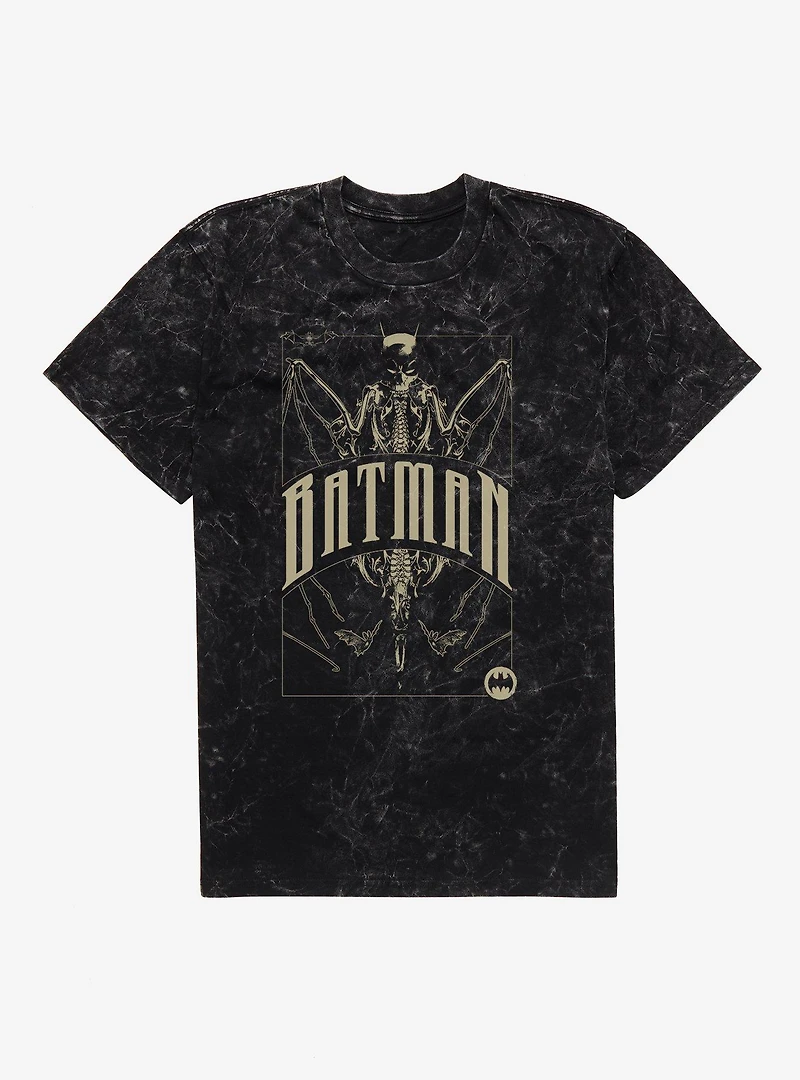 DC Batman Skeleton Card Mineral Wash T-Shirt
