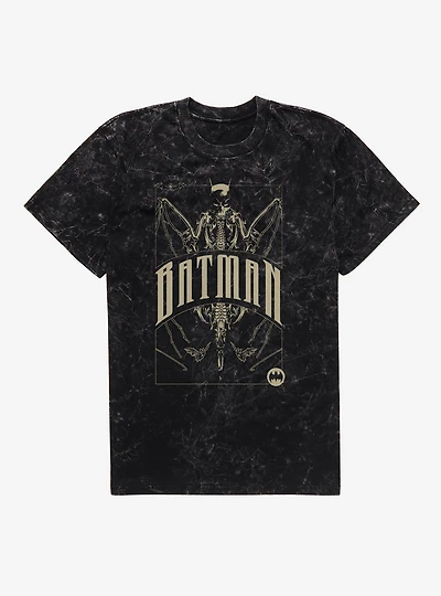 DC Batman Skeleton Card Mineral Wash T-Shirt