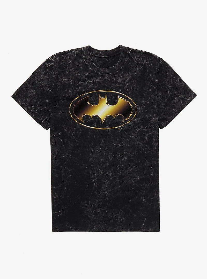 DC Batman Gold Logo Mineral Wash T-Shirt