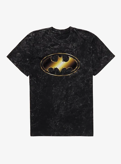 DC Batman Gold Logo Mineral Wash T-Shirt