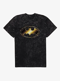 DC Batman Gold Logo Mineral Wash T-Shirt