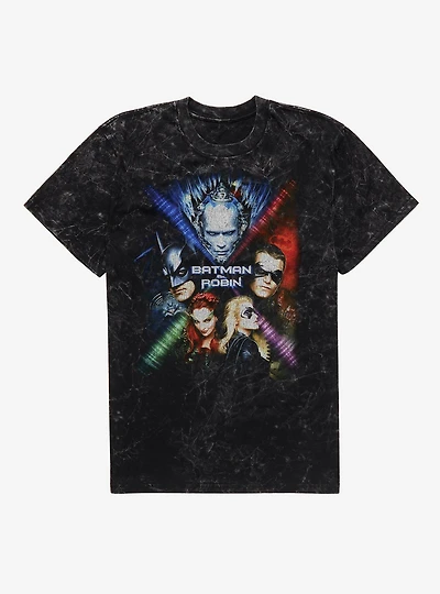 DC Batman & Robin Poster Mineral Wash T-Shirt