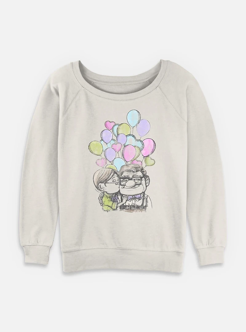 Disney Pixar Up Love Balloons Womens Slouchy Sweatshirt