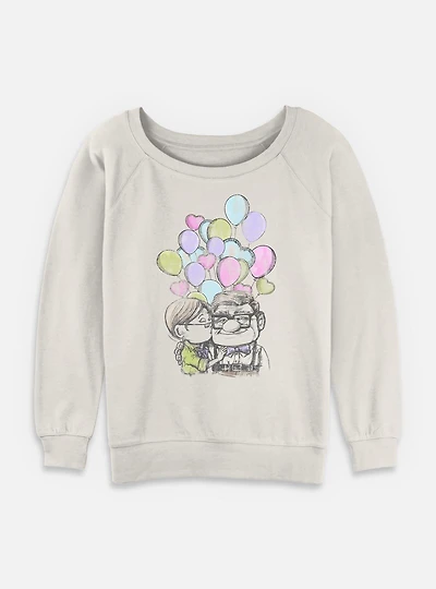 Disney Pixar Up Love Balloons Womens Slouchy Sweatshirt