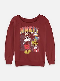 Disney Mickey Mouse & Friends Rewind Womens Slouchy Sweatshirt