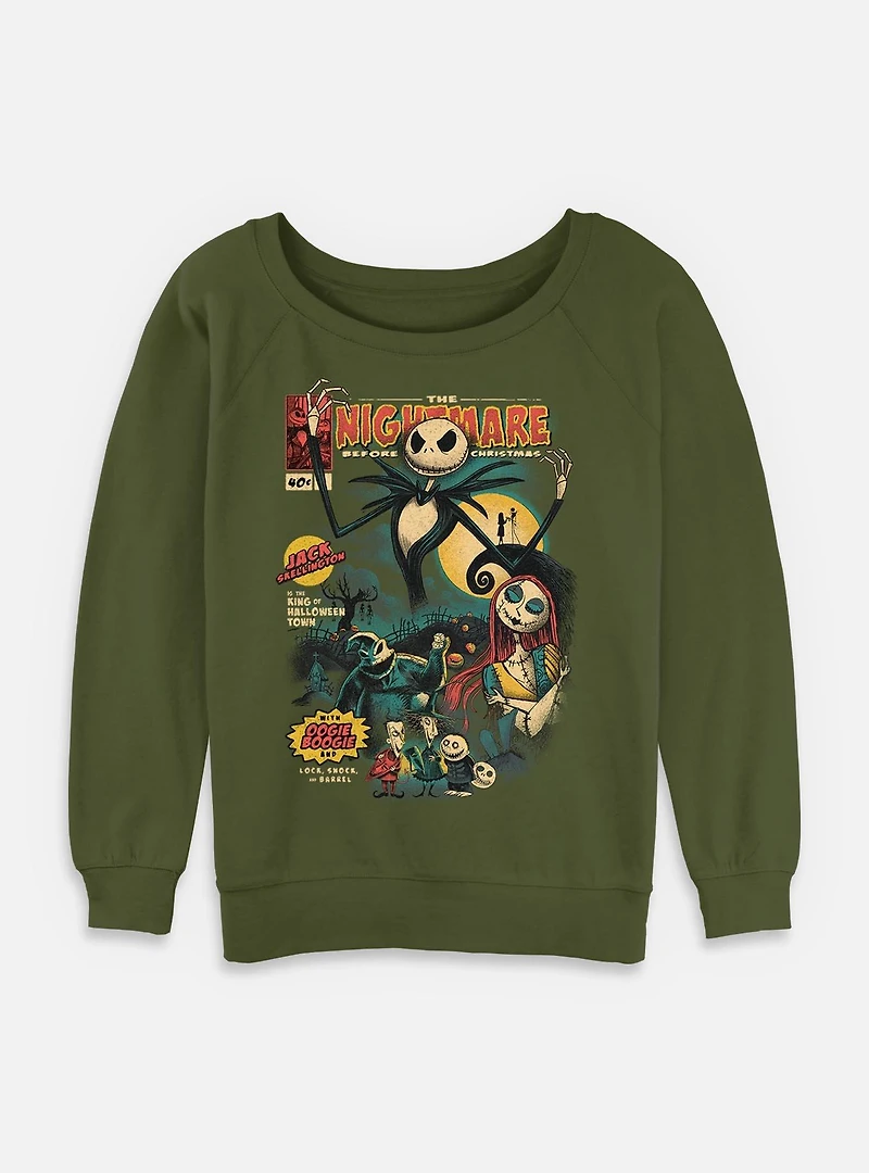 The Nightmare Before Christmas Comic Cover Womens Slouchy Sweatshirt