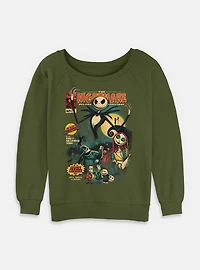 The Nightmare Before Christmas Comic Cover Womens Slouchy Sweatshirt