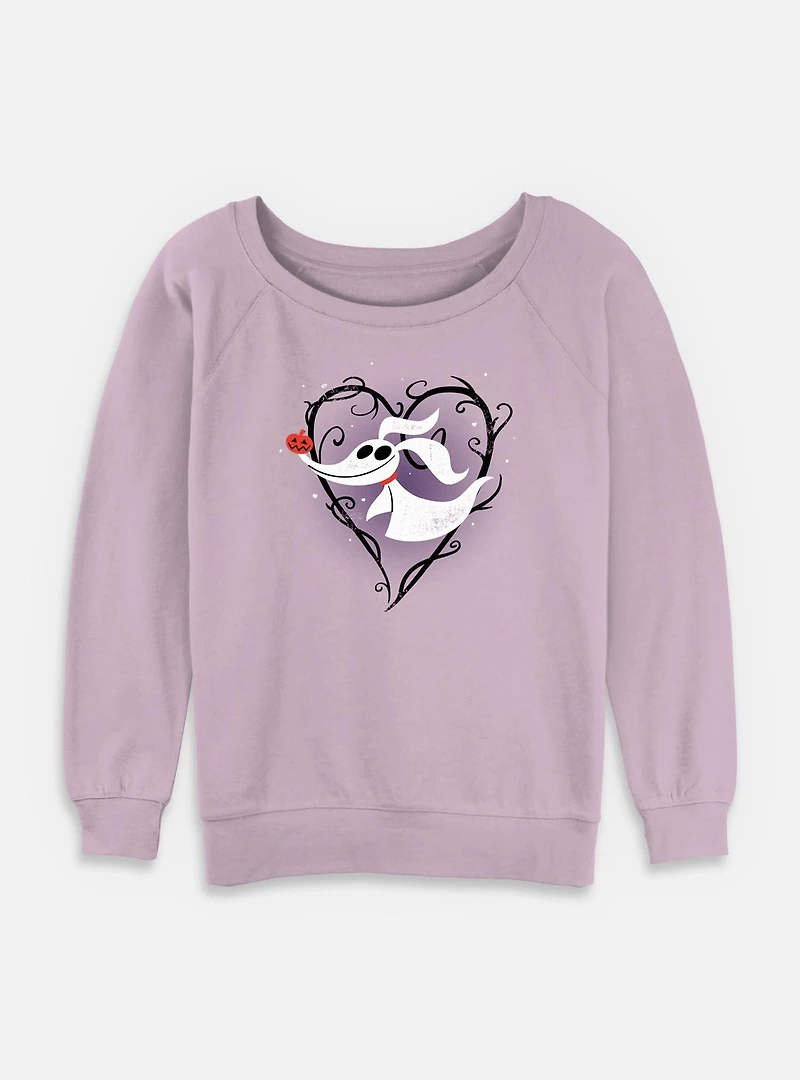 The Nightmare Before Christmas Zero Heart Womens Slouchy Sweatshirt