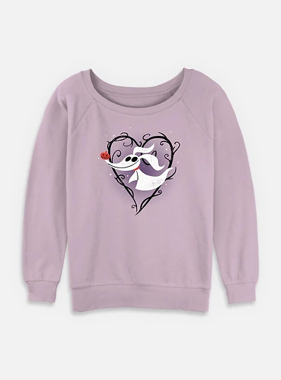 The Nightmare Before Christmas Zero Heart Womens Slouchy Sweatshirt
