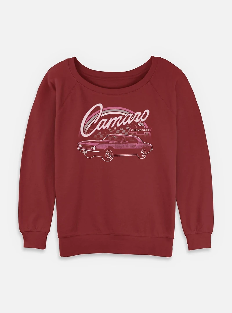 General Motors Checkered Camaro  Womens Slouchy Sweatshirt