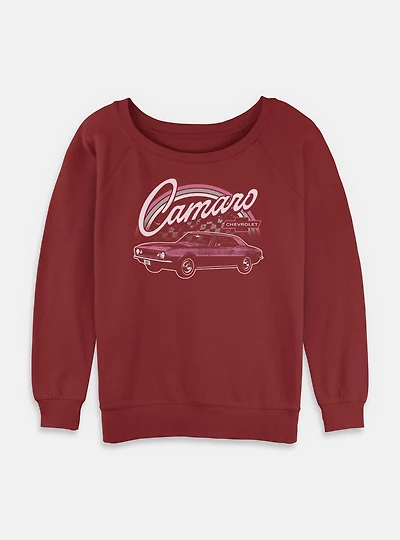 General Motors Checkered Camaro  Womens Slouchy Sweatshirt