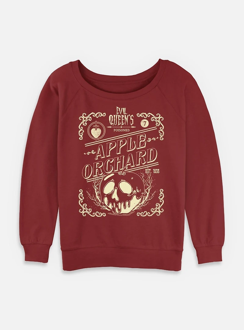 Disney Villains Evil Queens Apple Ochard Womens Slouchy Sweatshirt