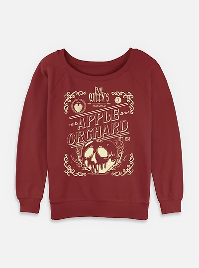 Disney Villains Evil Queens Apple Ochard Womens Slouchy Sweatshirt