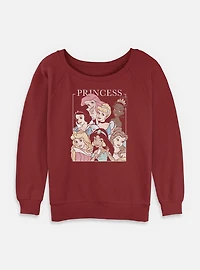 Disney Princesses Retro Group Frame Womens Slouchy Sweatshirt