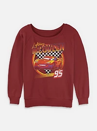 Disney Pixar Cars Lightning McQueen Vintage Womens Slouchy Sweatshirt