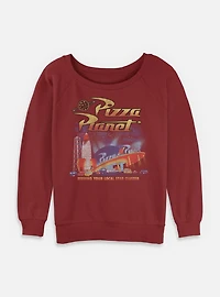 Disney Pixar Toy Story Pizza Planet Poster Style  Womens Slouchy Sweatshirt