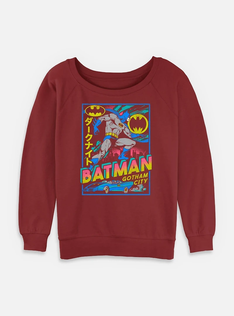 DC Comics Batman Gotham City Poster  Womens Slouchy Sweatshirt