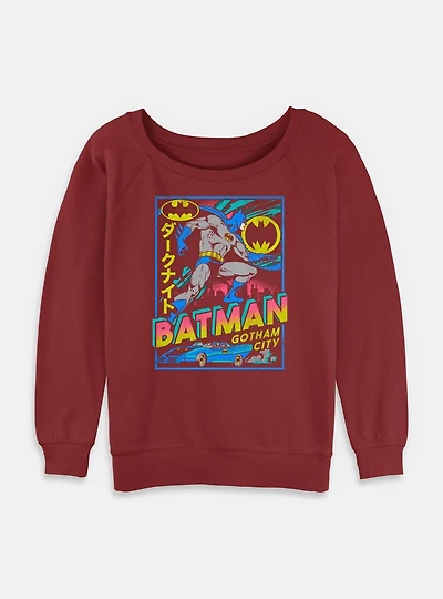 DC Comics Batman Gotham City Poster  Womens Slouchy Sweatshirt