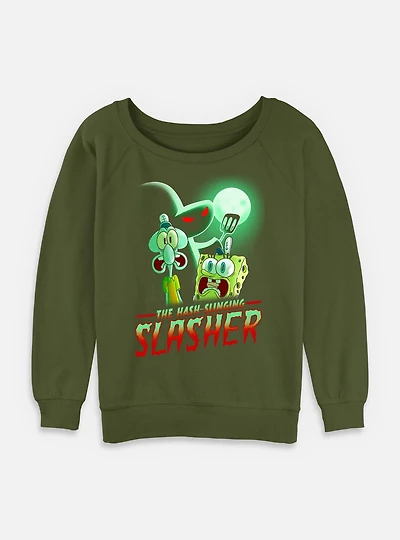 Spongebob Squarepants The Hash Slinging Slasher Womens Slouchy Sweatshirt