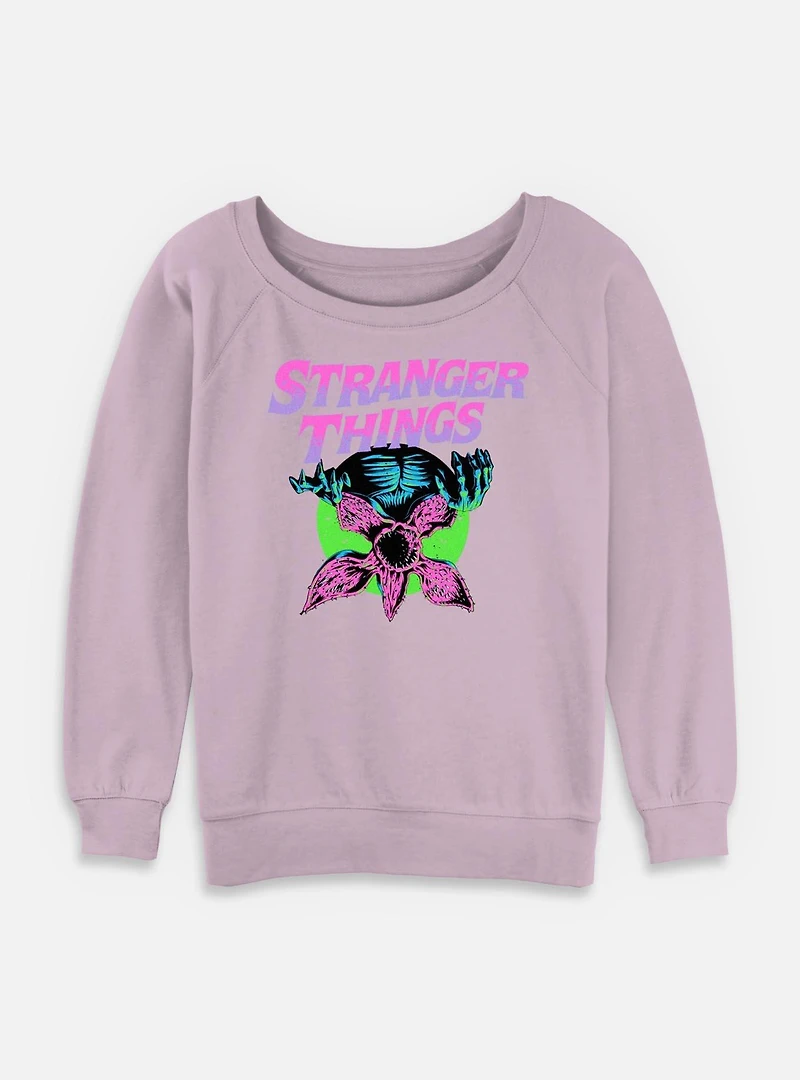 Stranger Things Demogorgon Retro  Womens Slouchy Sweatshirt
