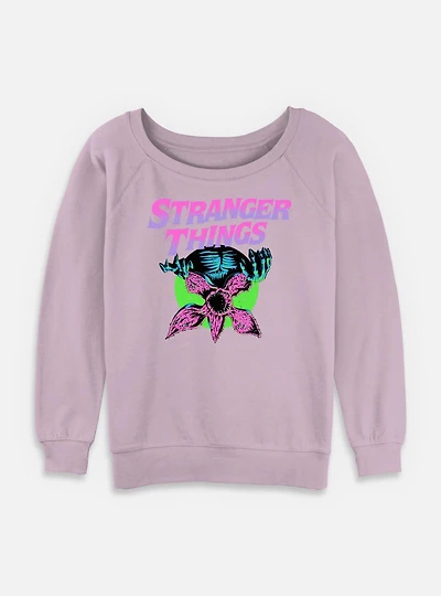Stranger Things Demogorgon Retro  Womens Slouchy Sweatshirt
