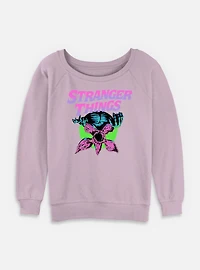 Stranger Things Demogorgon Retro  Womens Slouchy Sweatshirt