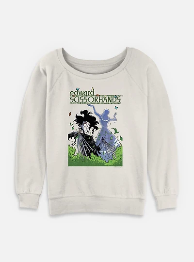Edward Scissorhands Outside Collage Womens Slouchy Sweatshirt