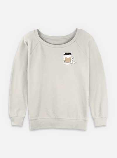 Pokemon Pikachu Coffee  Womens Slouchy Sweatshirt